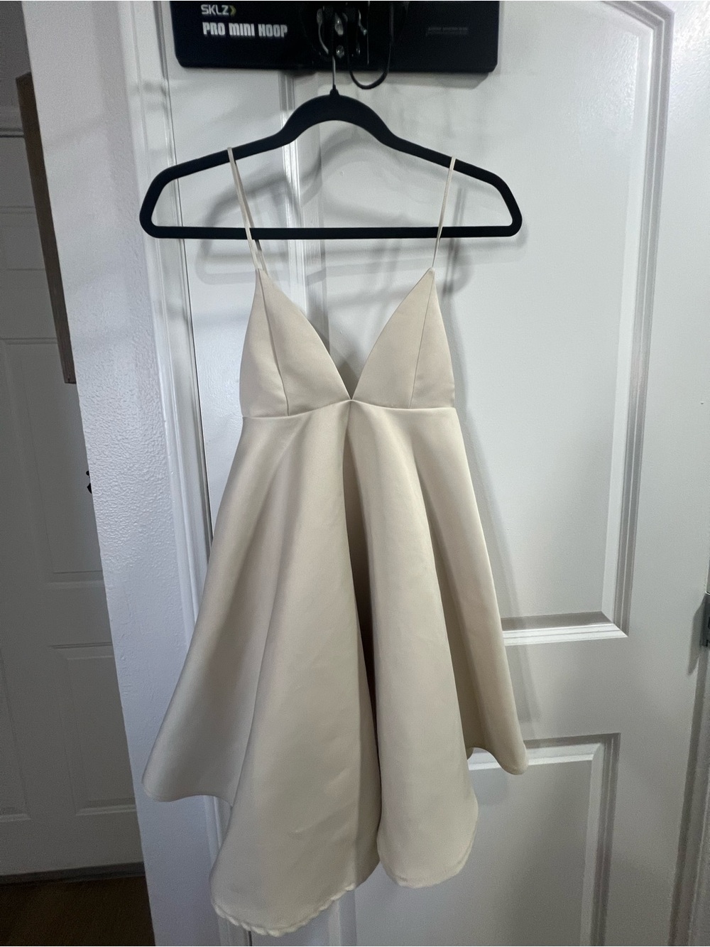 H&M Cream Spaghetti-Strap Mini Dress